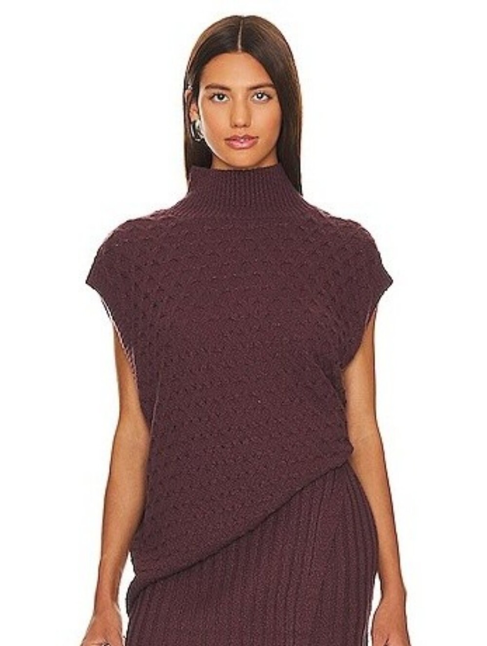 Free People Rosemary knit sleeveless top Plum Jam purple sweater vest women's XS